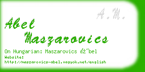 abel maszarovics business card